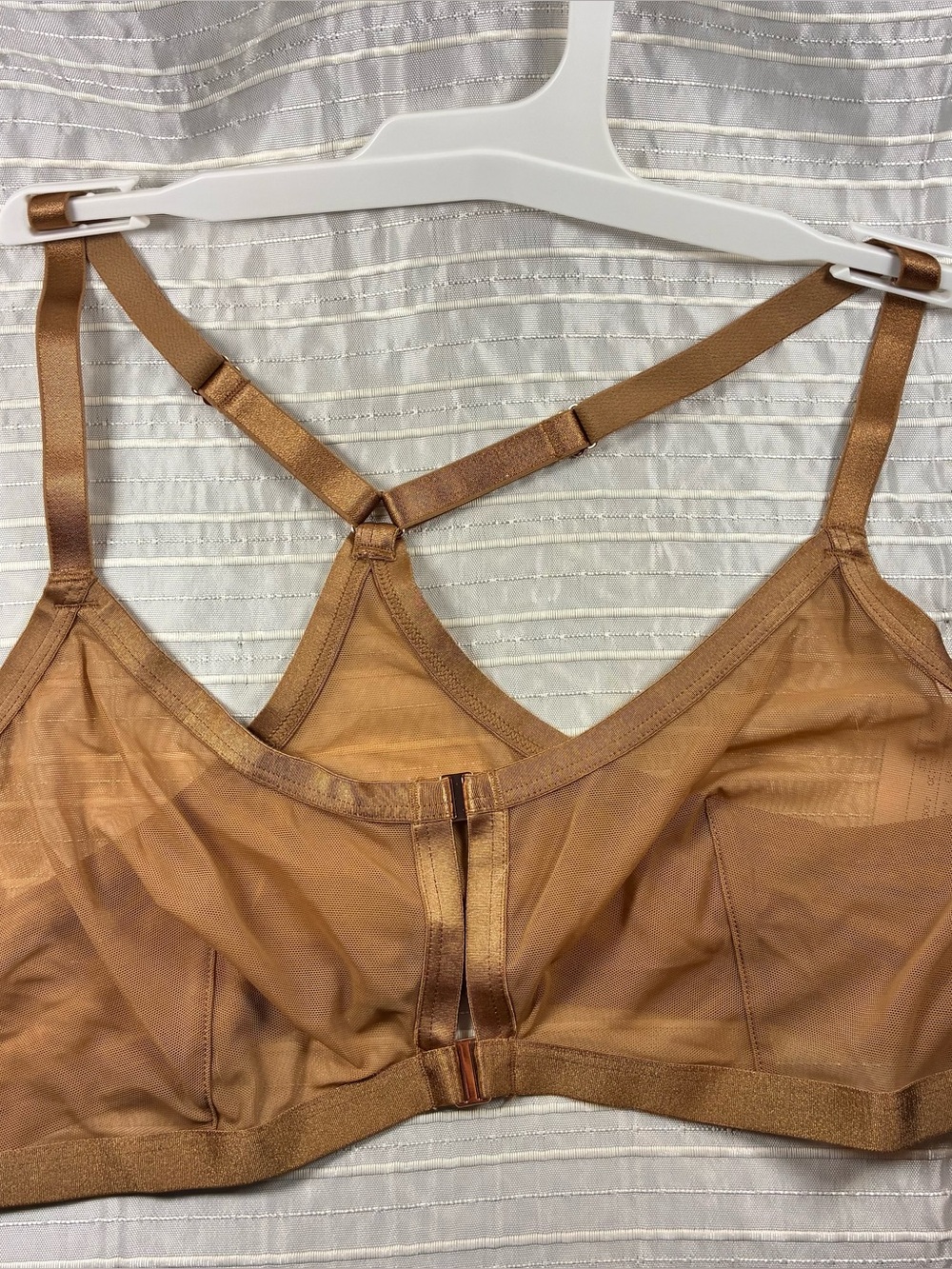 Auden Sheer Wireless Bralette in Tan
